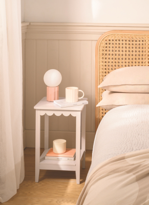 Cream Scallop Bedside Table Home George at ASDA