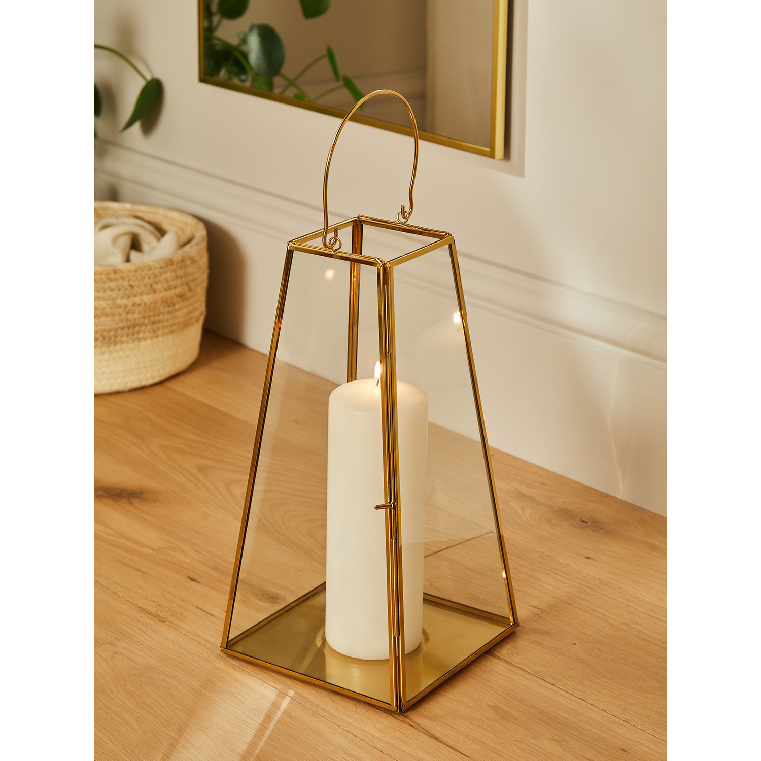George Gold -Tone Metal A-Line Lantern