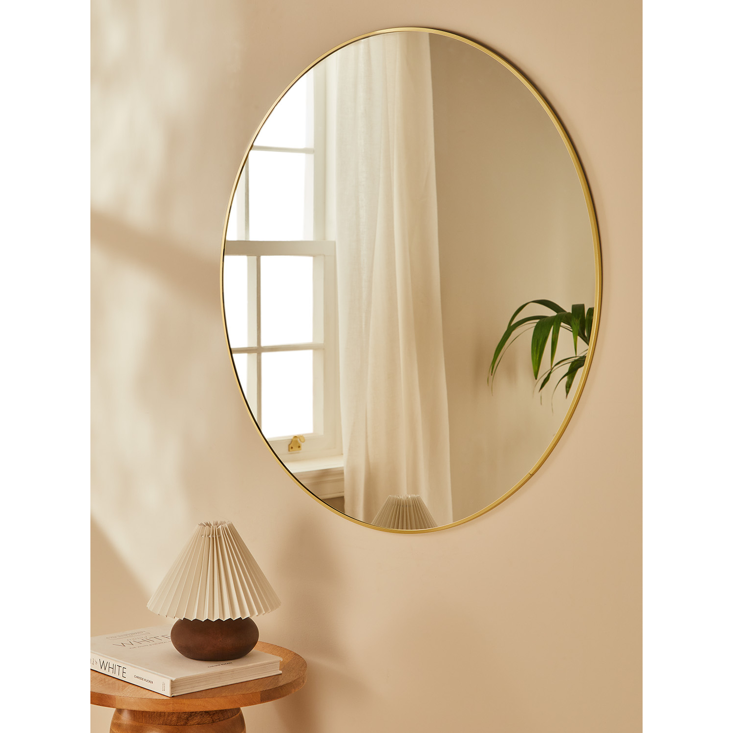 George Gold Round Thin Frame Mirror
