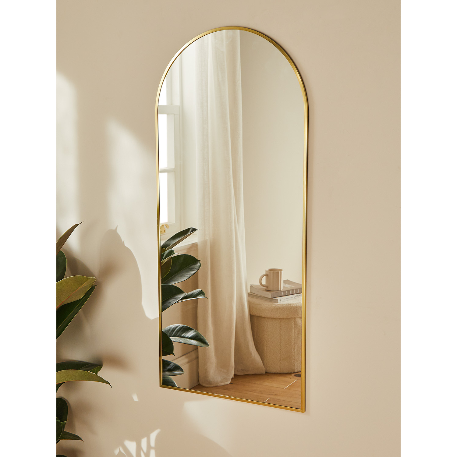 George Gold Thin -Tone Frame Oval Mirror