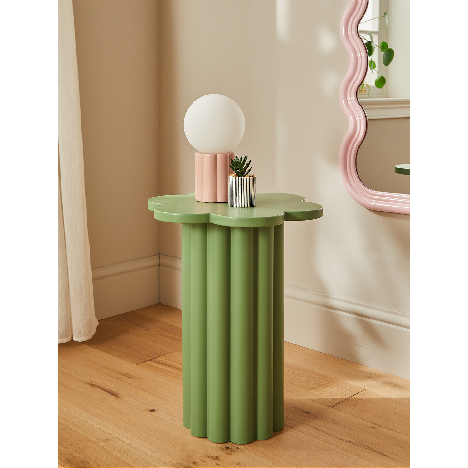George Green Flower Ribbed Side Table