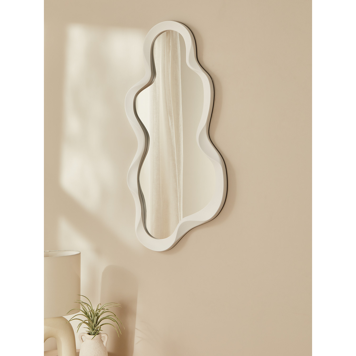 George White Wavy Plastic Mirror