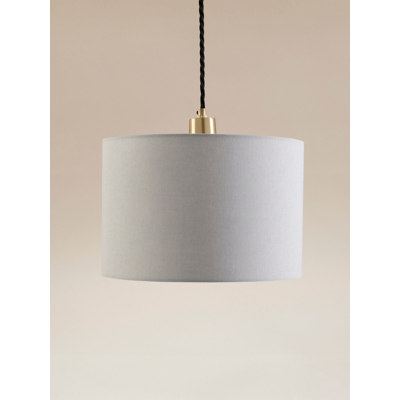 George Light Grey Linen-Effect Cylinder Shade - Light Grey