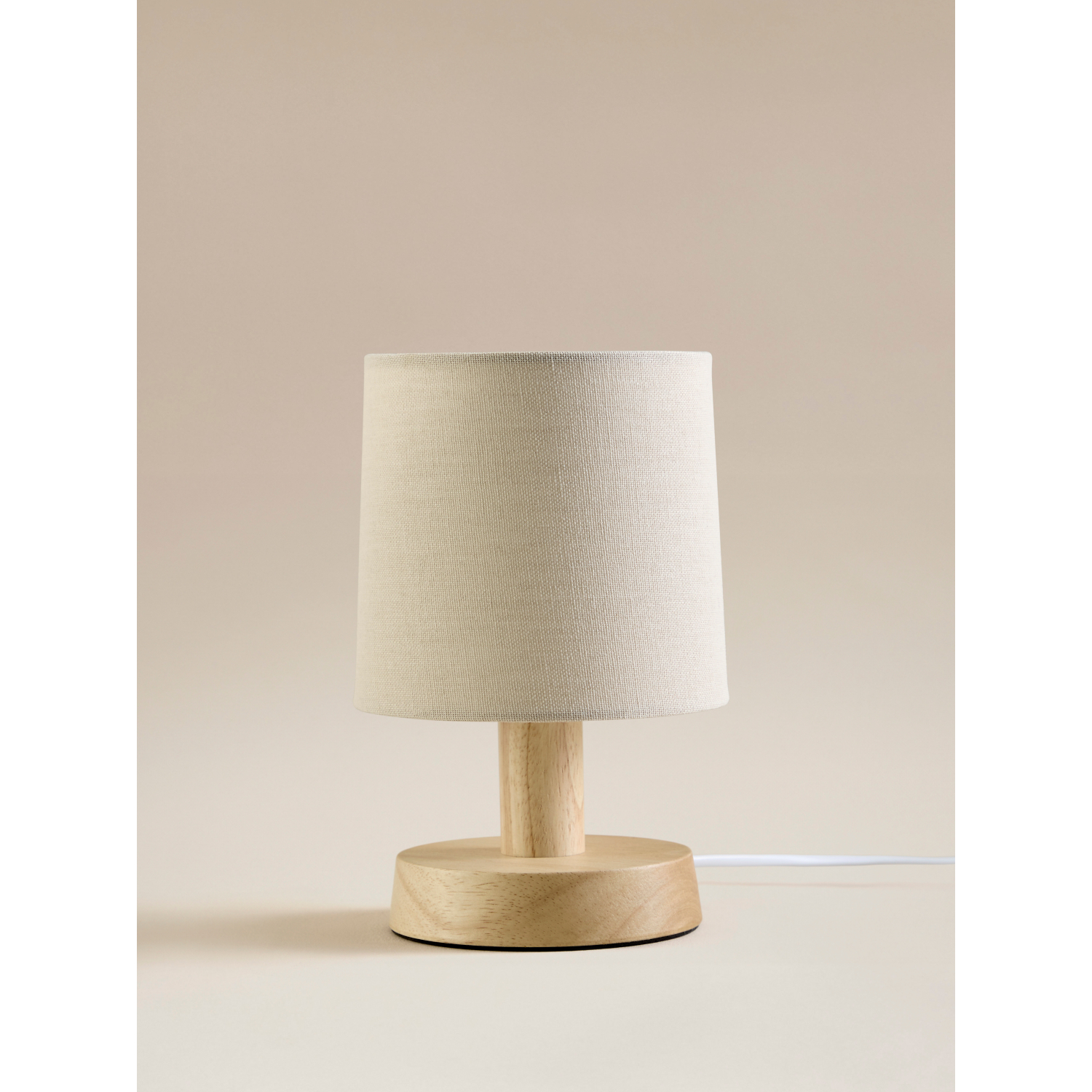 George Cream Natural Wood Table Lamp With Shade