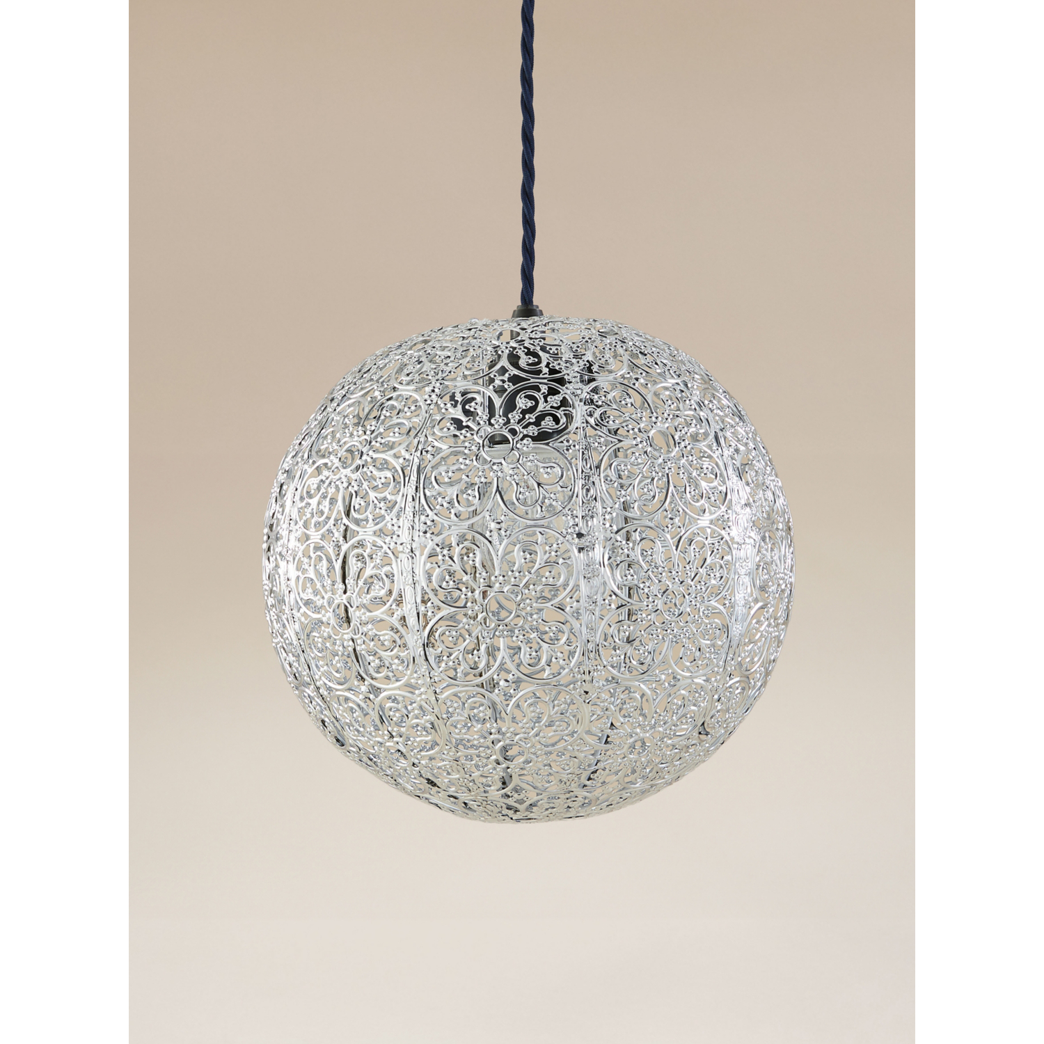 George Silver -Tone Moroccan Ceiling Shade