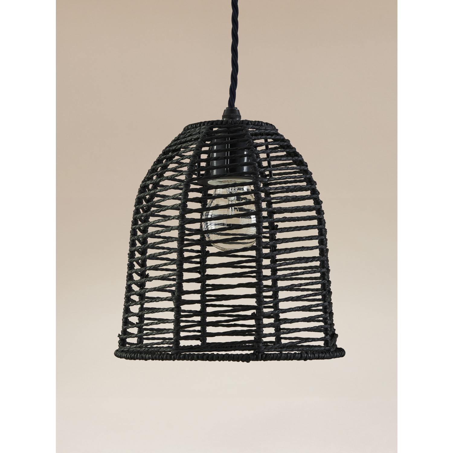 George Black Natural Rattan Shade