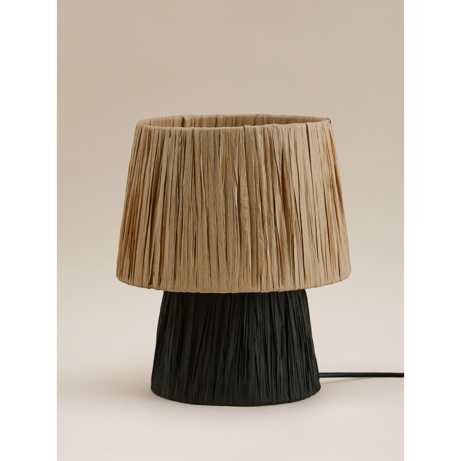 George Black Natural Raffia Natural Base Table Lamp With Shade
