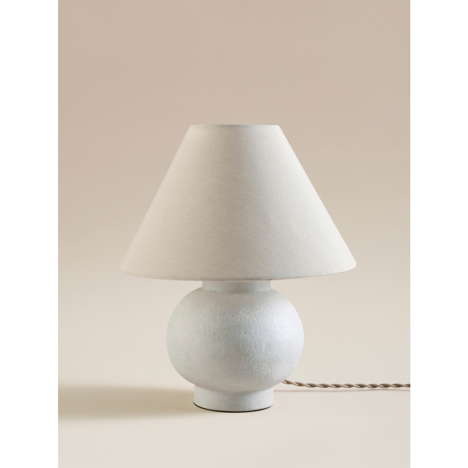 George White Textured Table Lamp