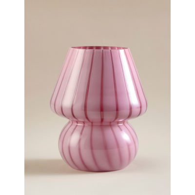 George Pink Stripe Mushroom Iridescent Table Lamp