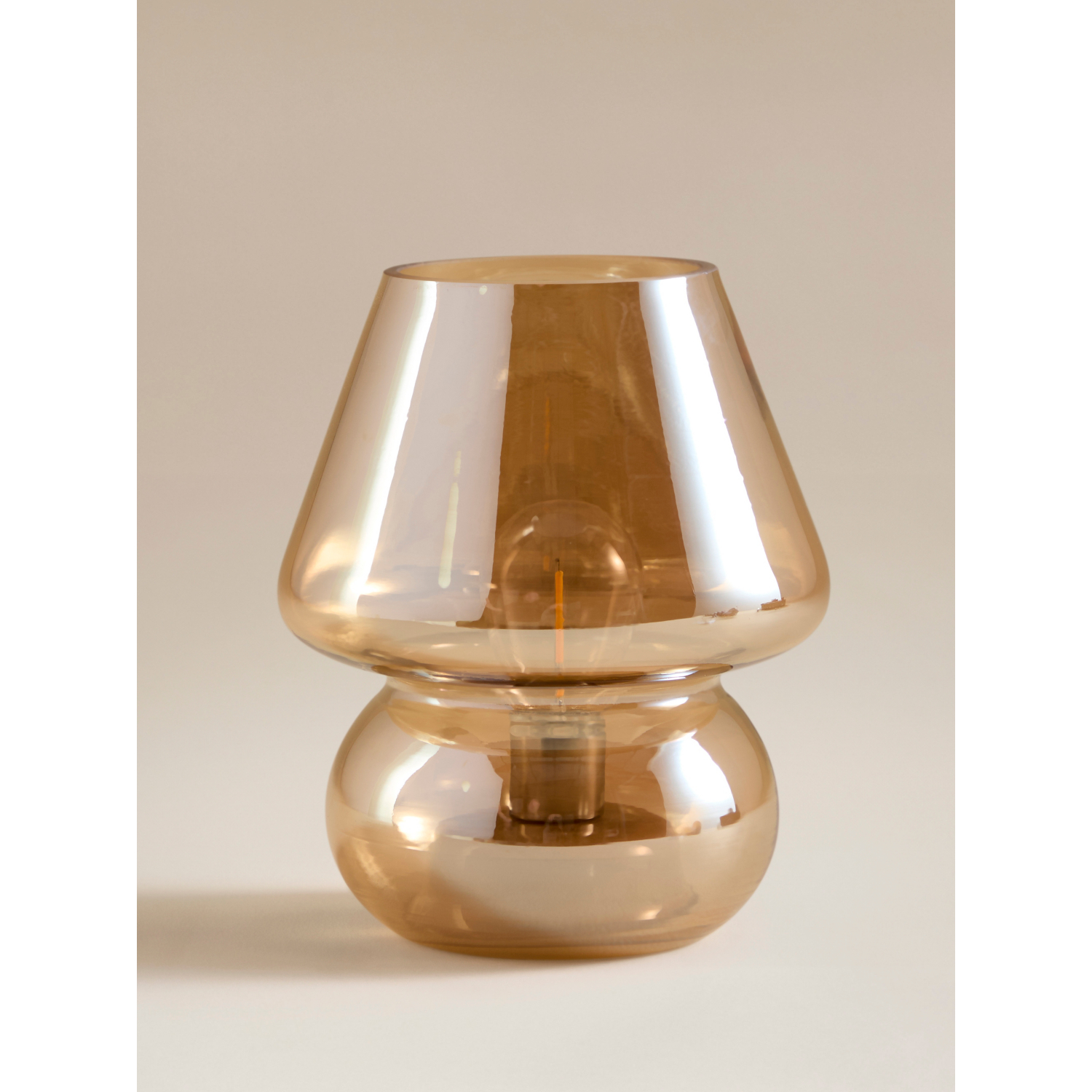 George Amber Mushroom Iridescent Table Lamp
