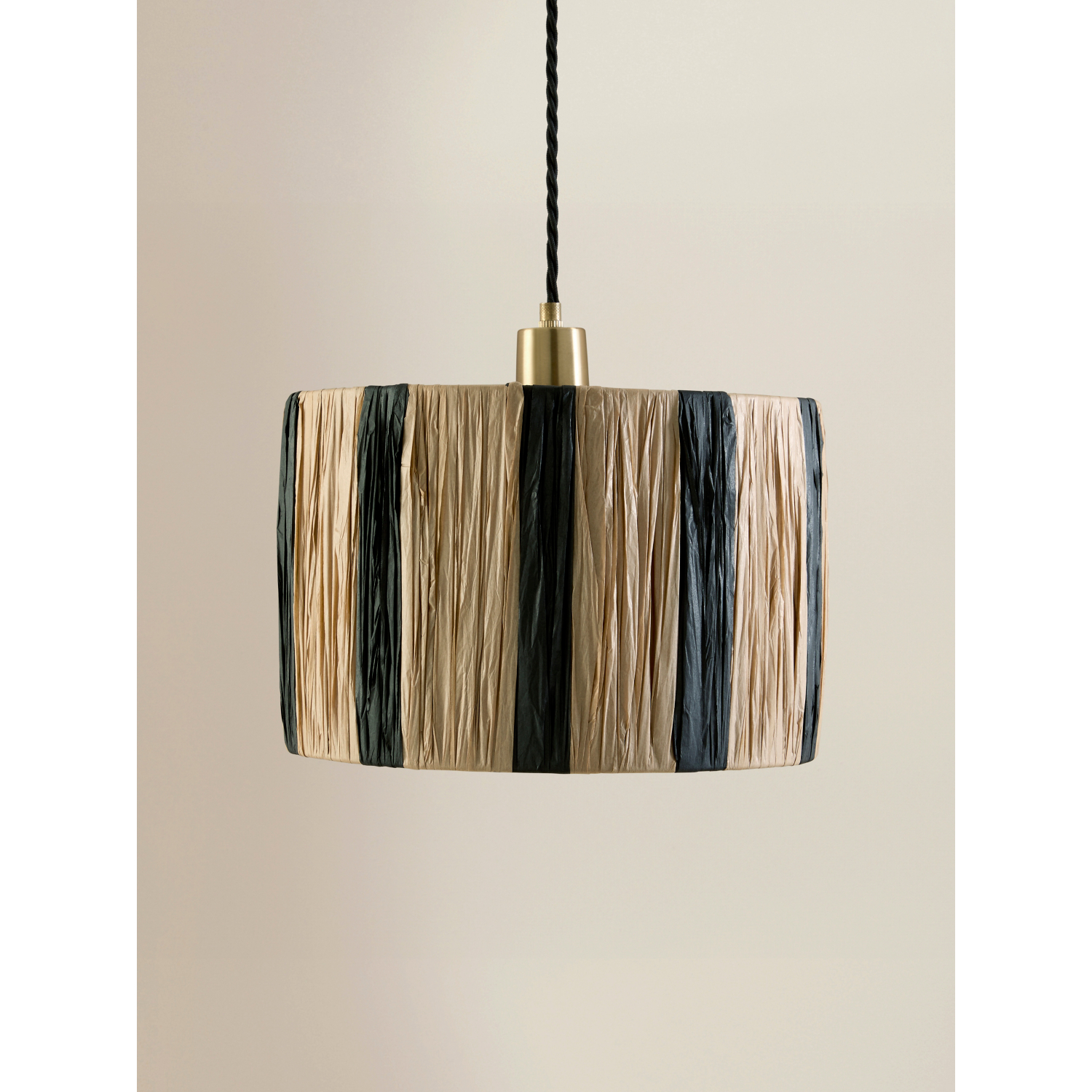 George Black Natural & Raffia Stripe Shade