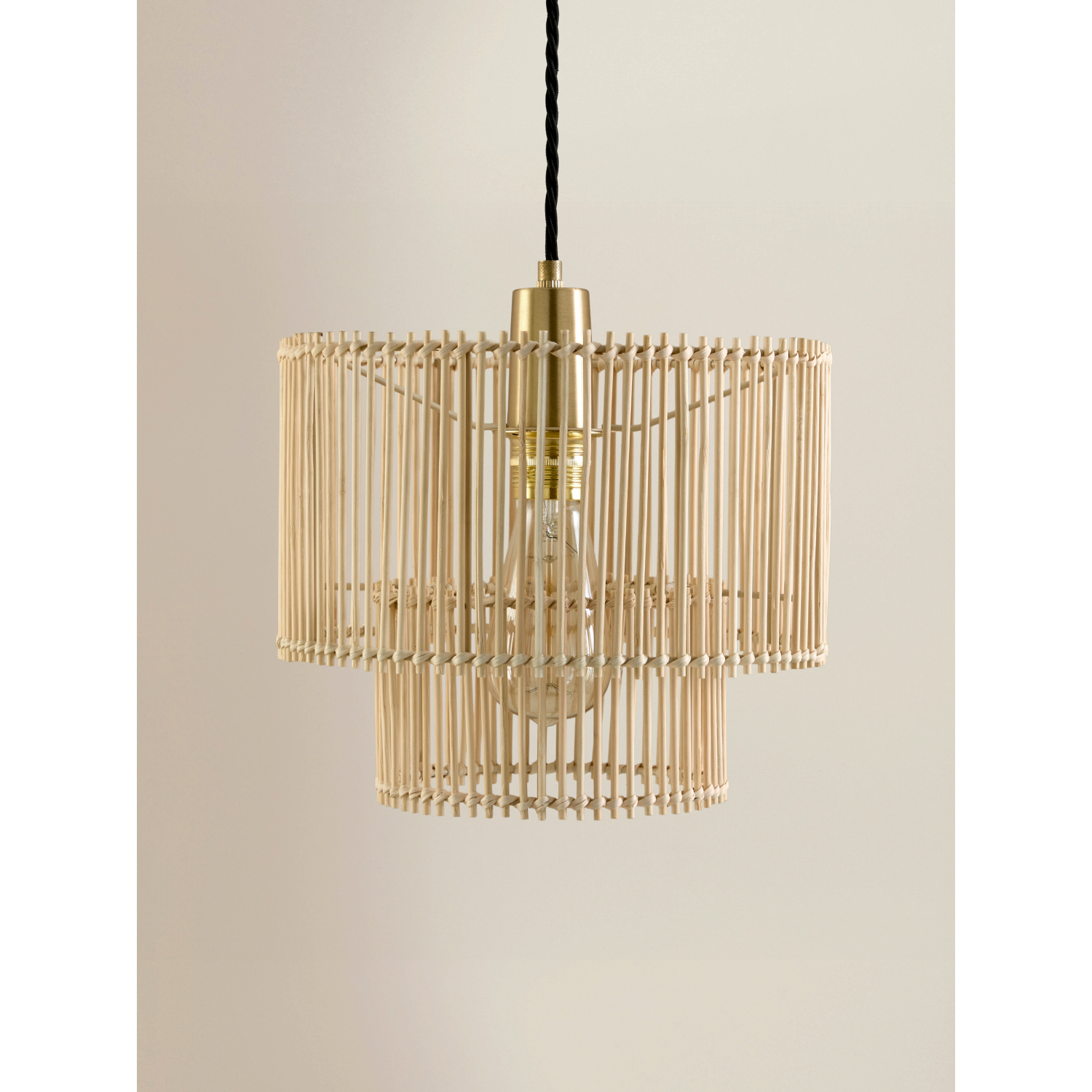 George Natural 2-Tier Rattan Shade