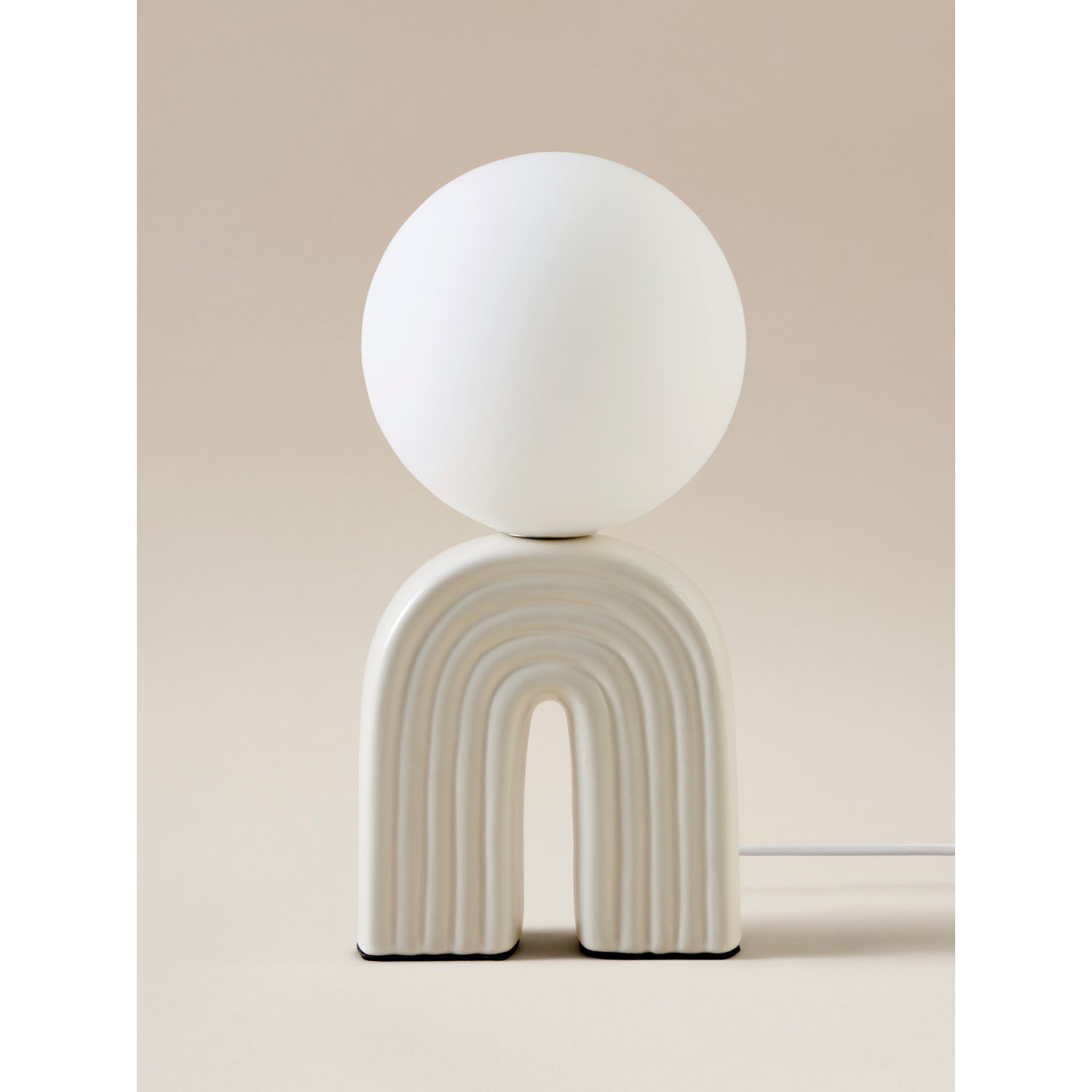 George Cream Orb Bulb Arch Table Lamp