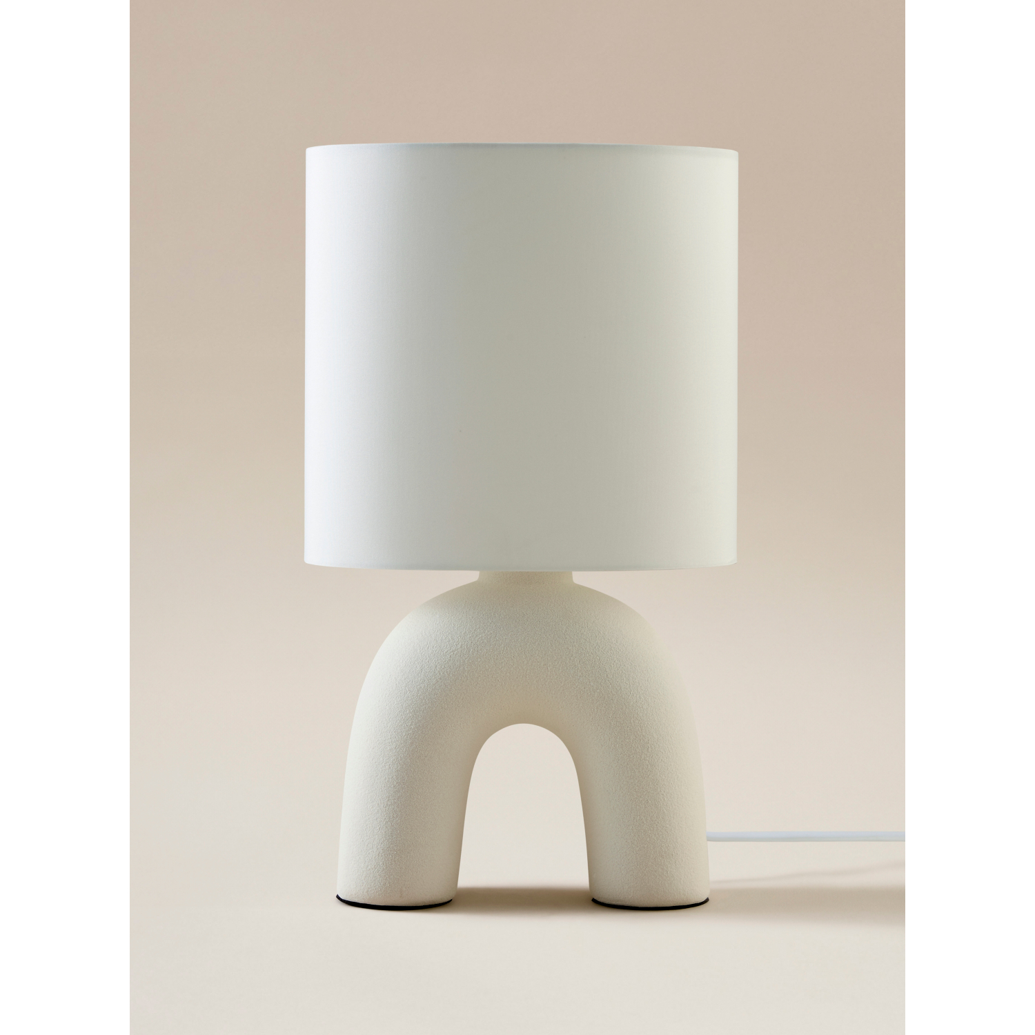 George Cream Ceramic Arch Table Lamp With Oval Shade