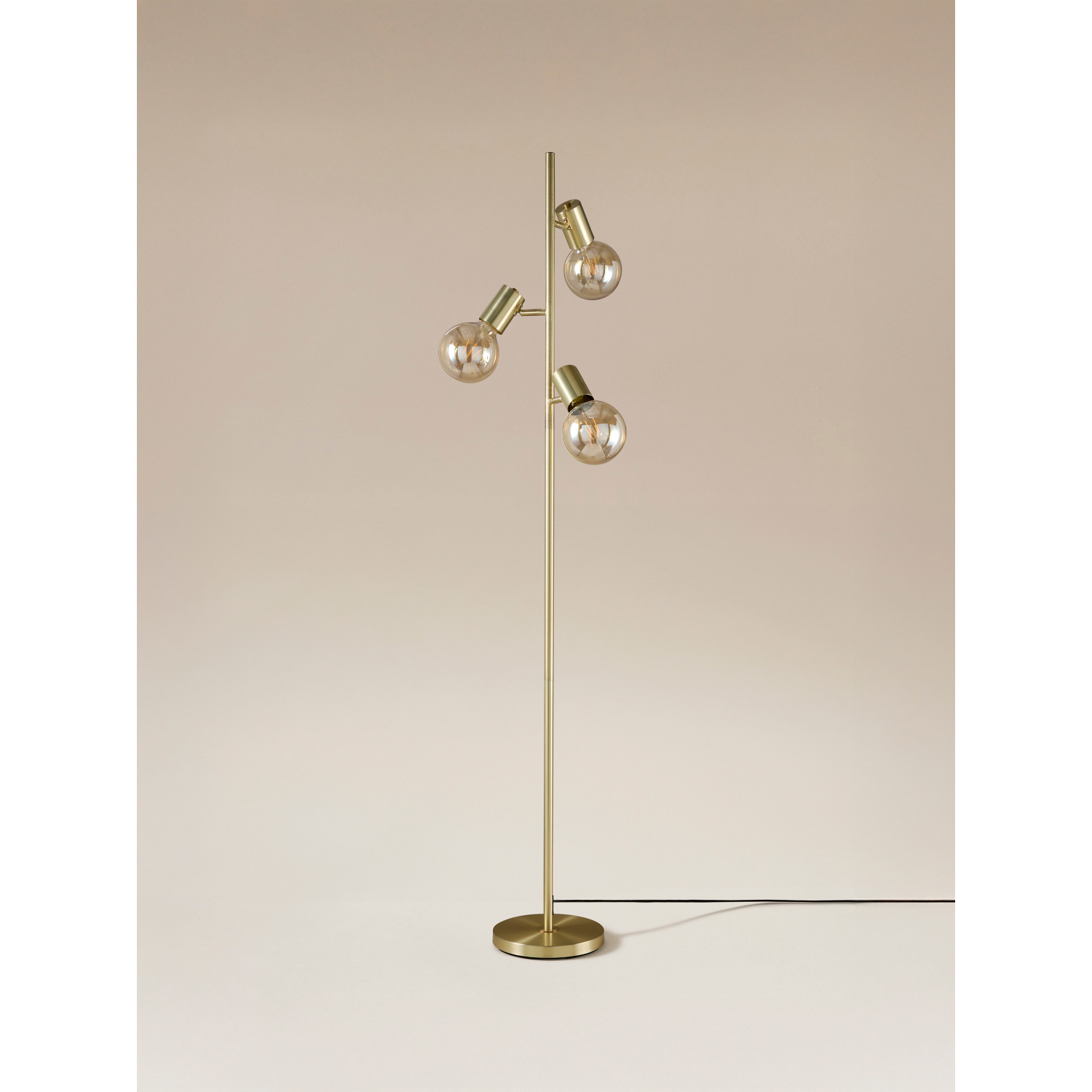 George Gold -Tone Metal Orb Floor Lamp