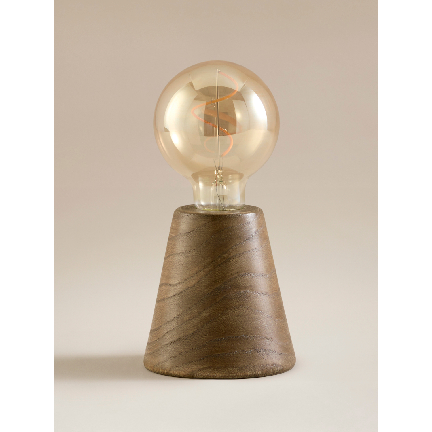 George Light Wood Tapered Bulb Wooden Table Lamp