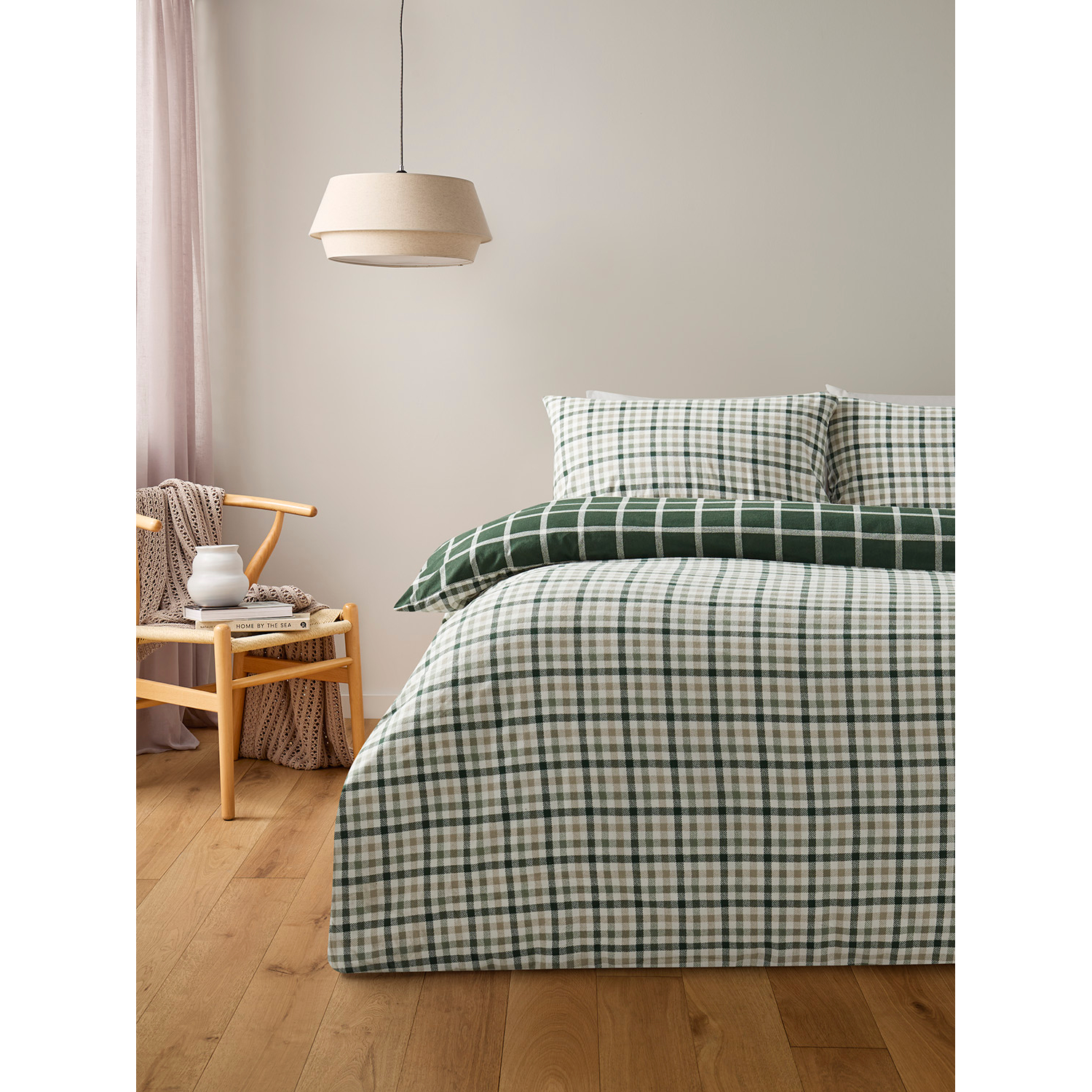 George Forest Green Brushed Cotton Autumn Gingham Duvet Set