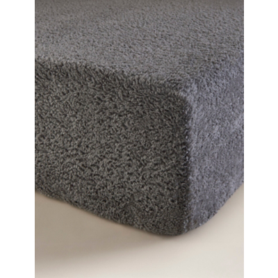George Charcoal Grey Plain Teddy Fitted Sheet