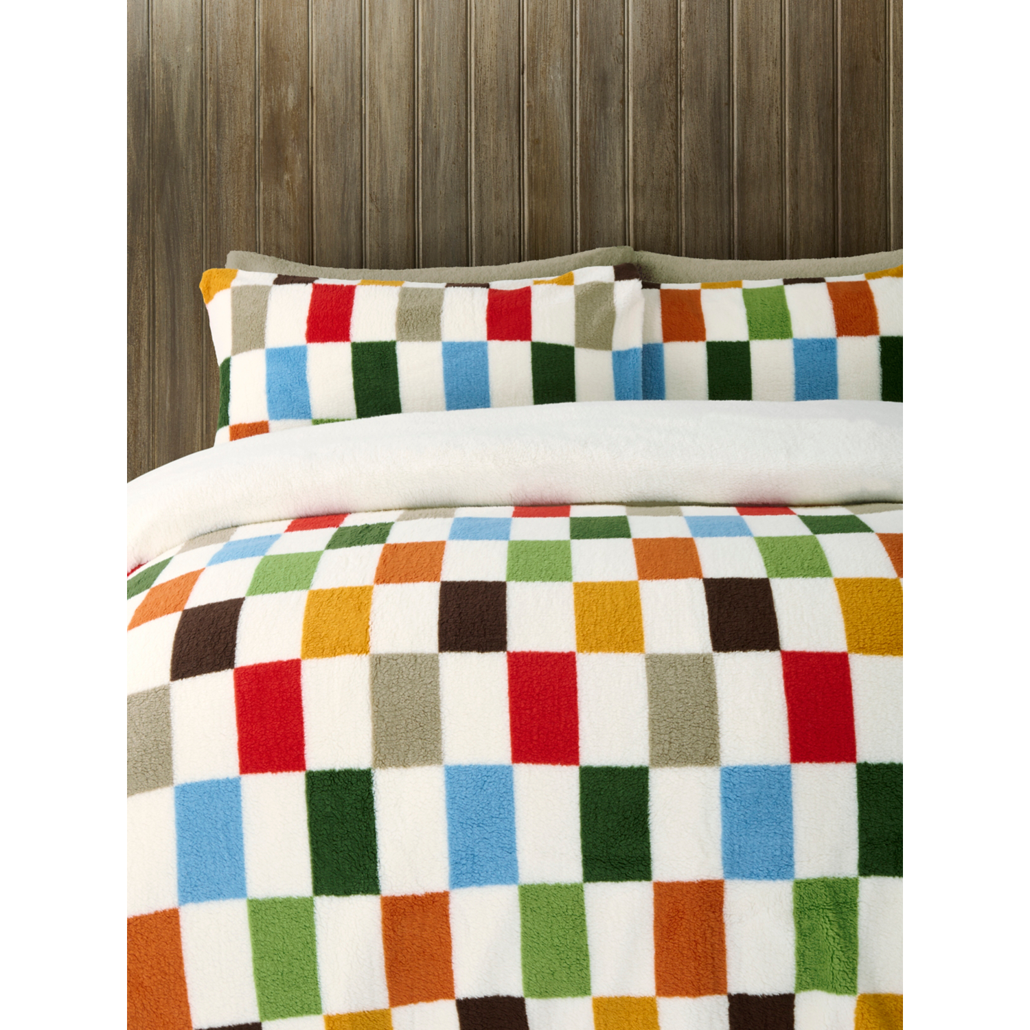 George Multi Checkerboard Print Teddy Duvet Set