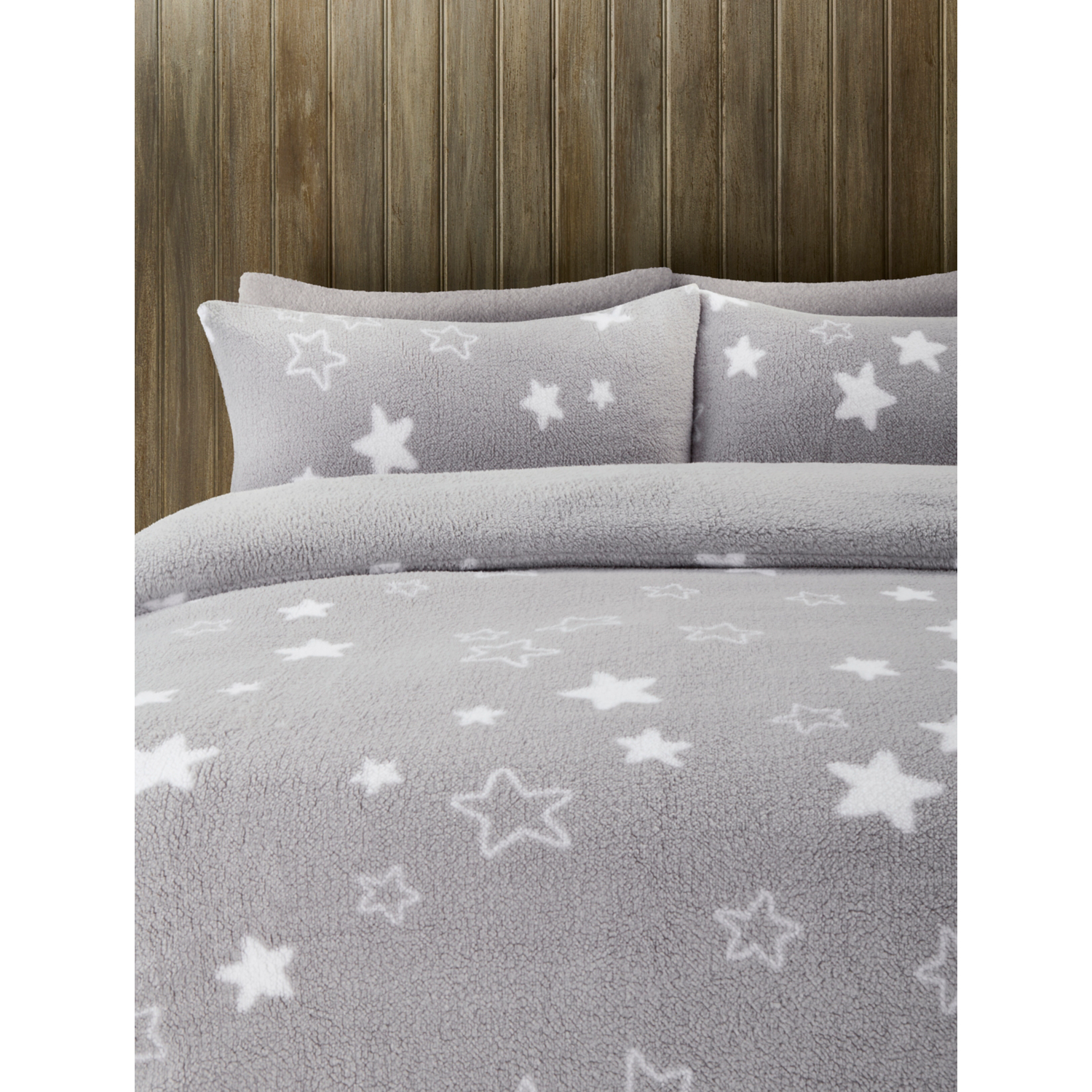 George Grey Teddy Star Print Duvet Set
