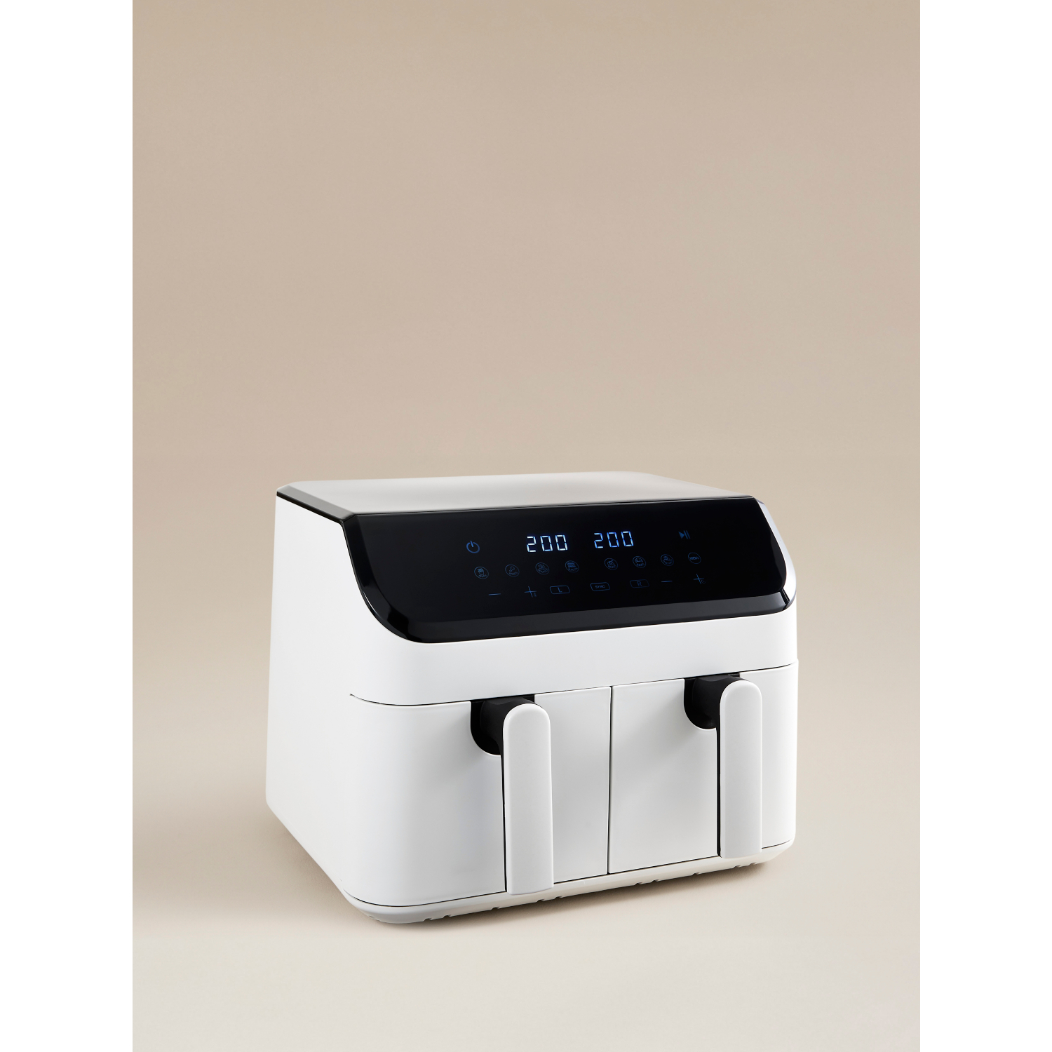 George Home White Dual Basket Digital Air Fryer 9L