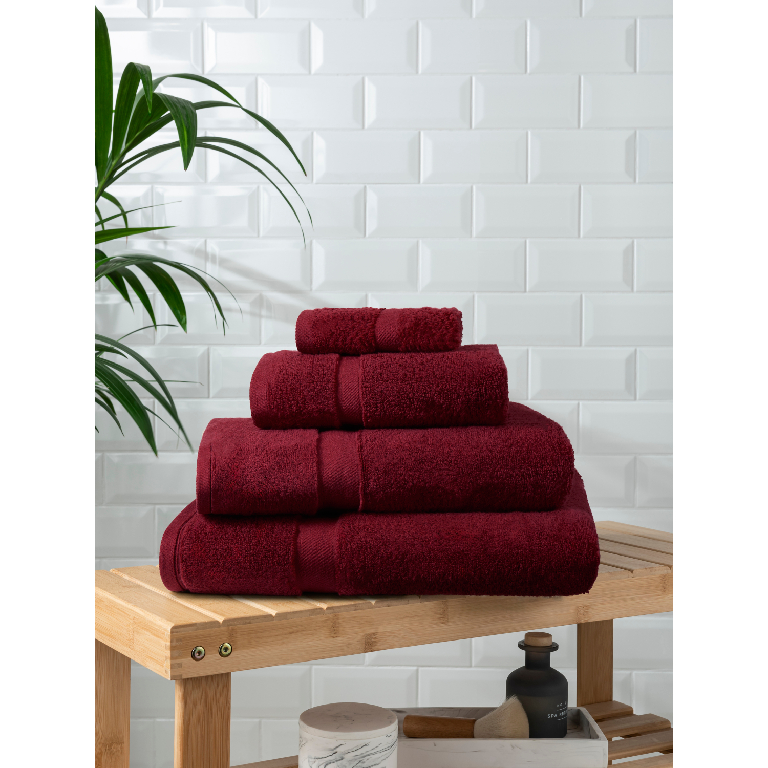 George Dark Red Rhubarb Super-Soft Towel & Bath Mat Range