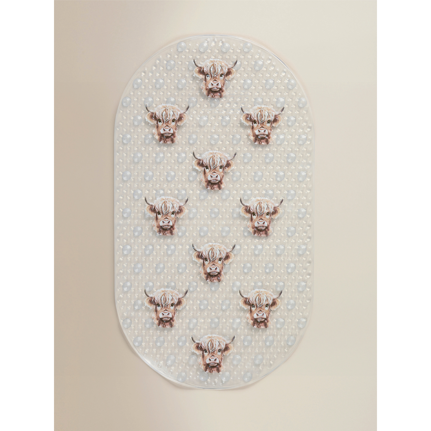 George Natural Highland Cow Pvc Bath Mat
