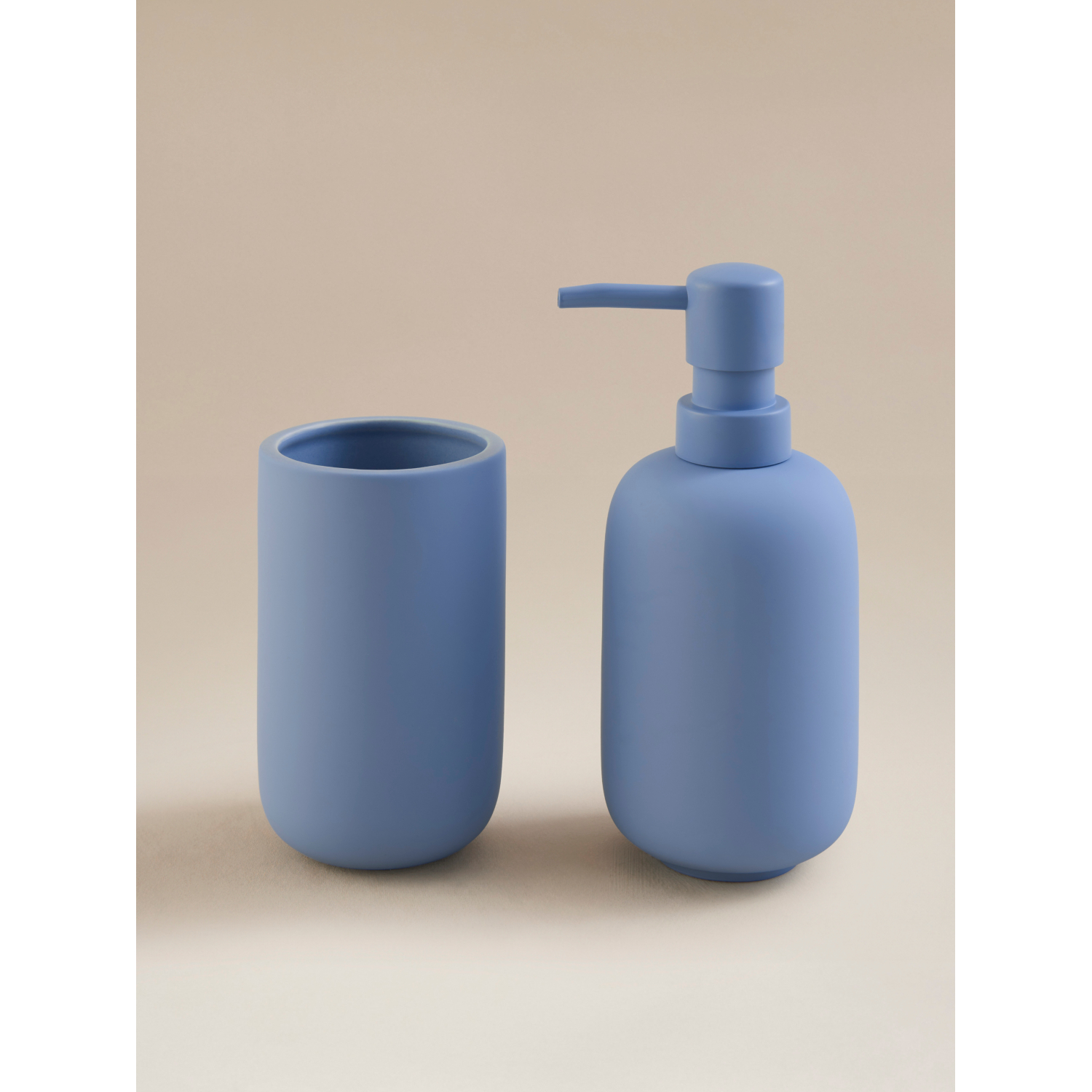 George Blue Matte Soap Dispenser & Tumbler Set