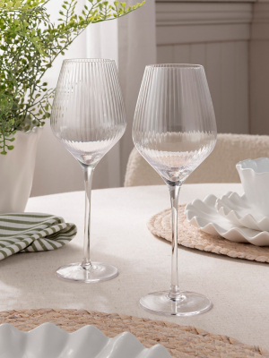 Stacey Solomon Clear Ribbed Wine Glass - Set of 2 | Home | George at ASDA