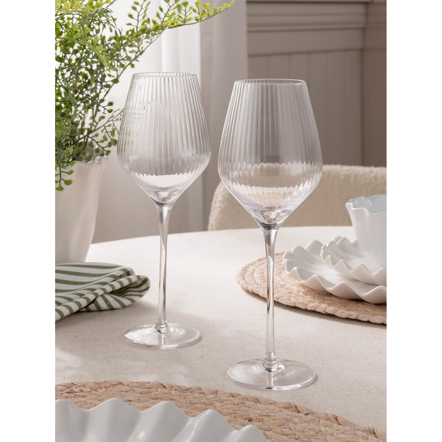 George Clear Stacey Solomon Ribbed Wine Glass - Set Of 2