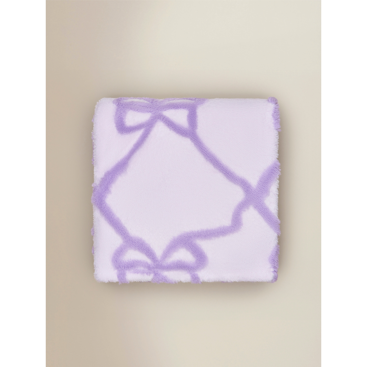 George White Lilac Bows 3D Textured Fleece Blanket - 120Cm X 150Cm