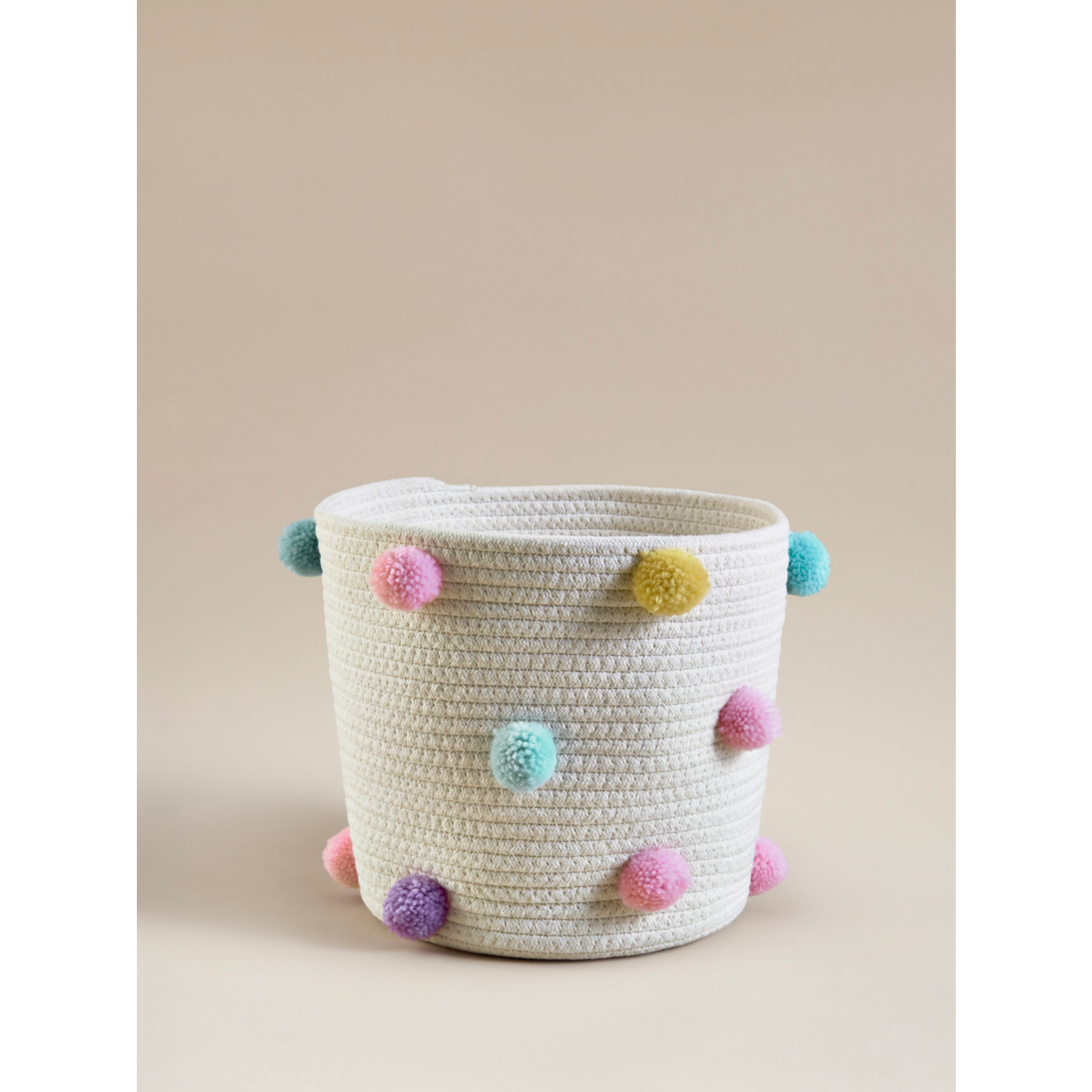 George Multi Colourful Pom-Pom Rope Storage Basket