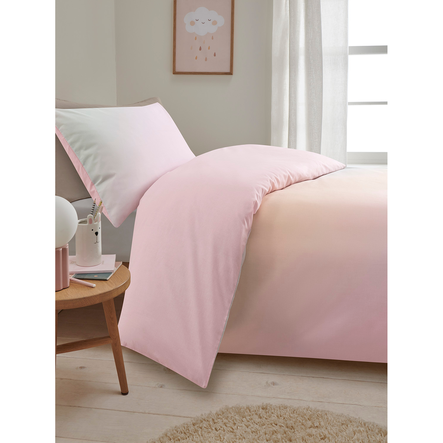 George Multi Pastel Rainbow Ombré Reversible Duvet Set