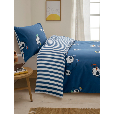 George Blue Sporty Football Reversible Single Duvet Set
