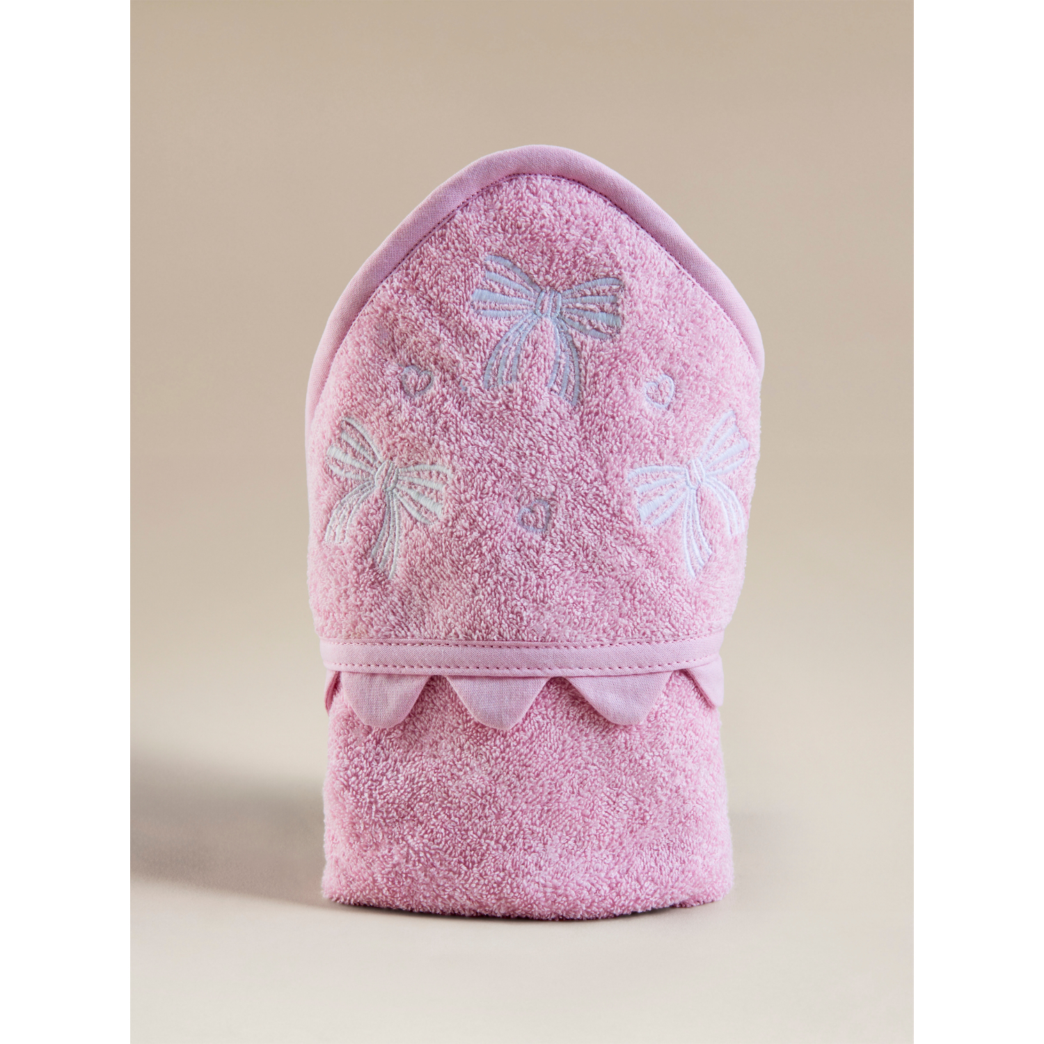 George Pink Bows Cotton Hooded Towel