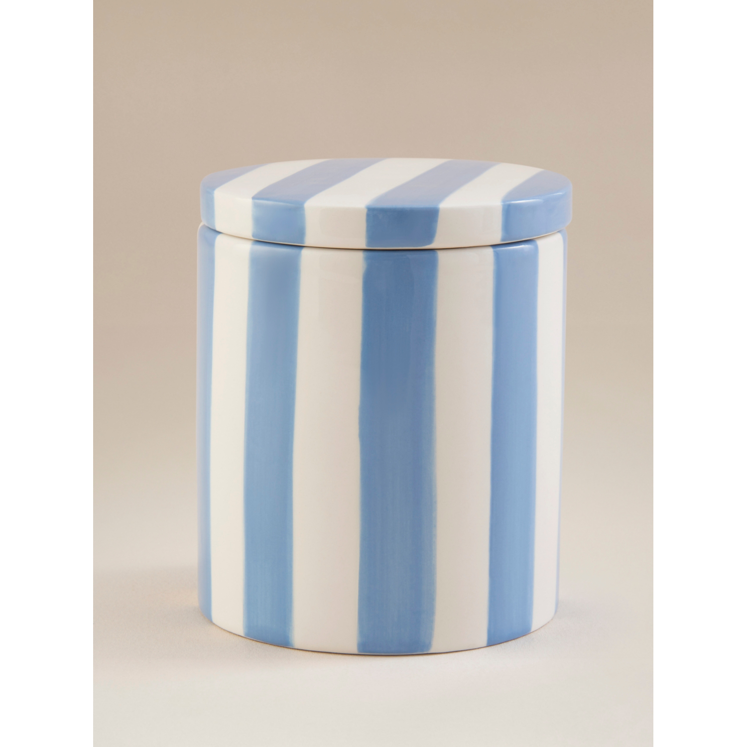George Blue Striped Lidded Pot