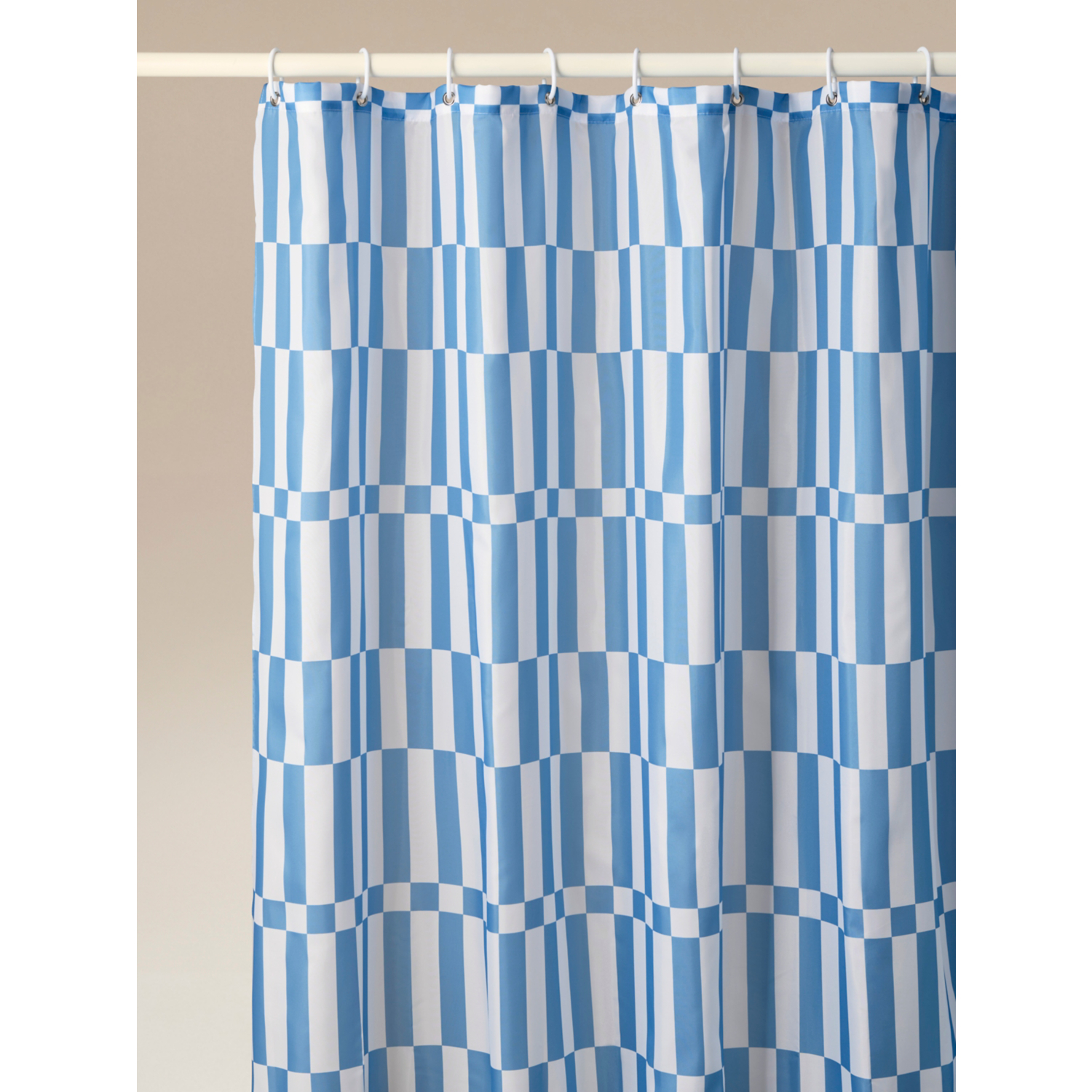 George Blue Split Checkerboard Shower Curtain