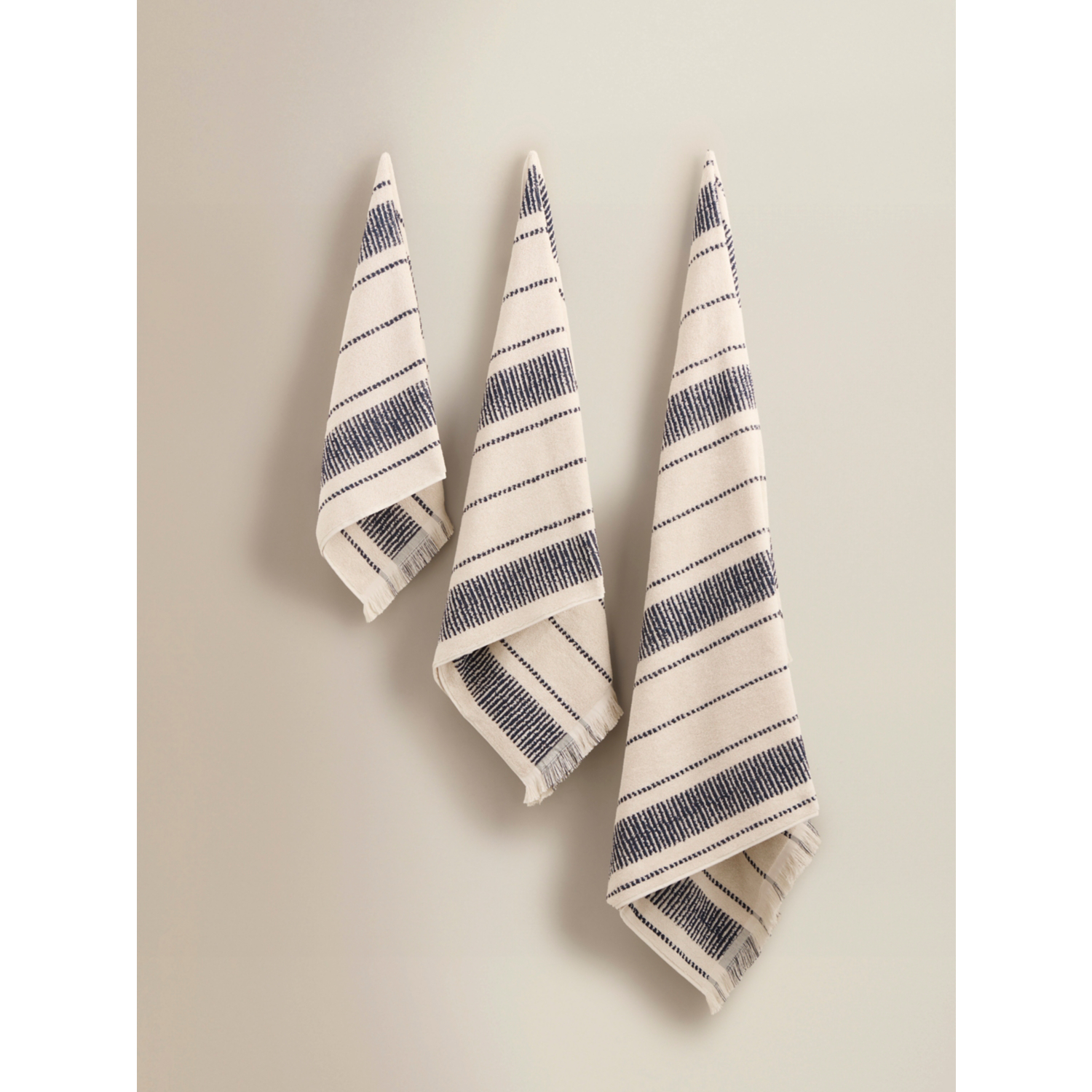 George Navy Ladder Stripe Cotton Towel Range