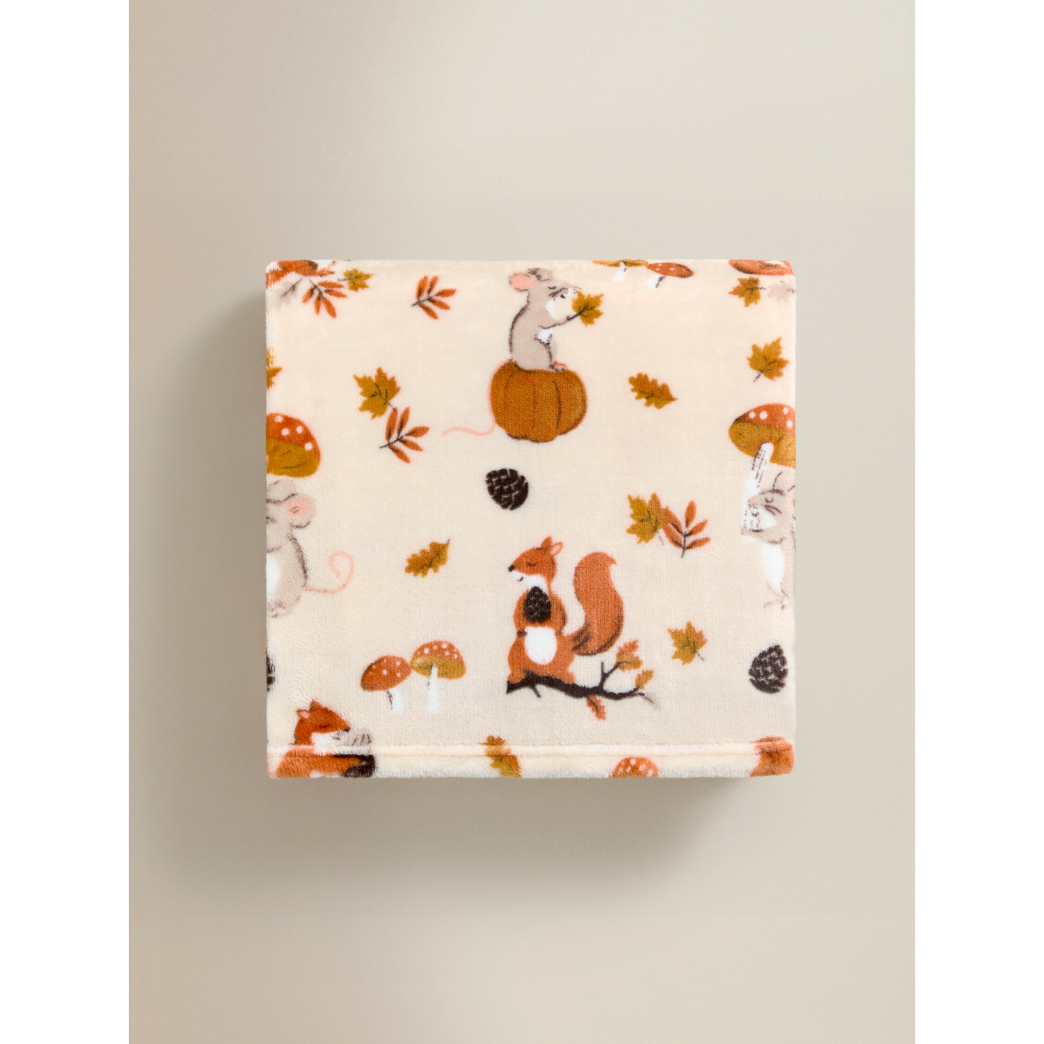 George Natural Autumn Animals Supersoft Throw - 150Cm X 120Cm