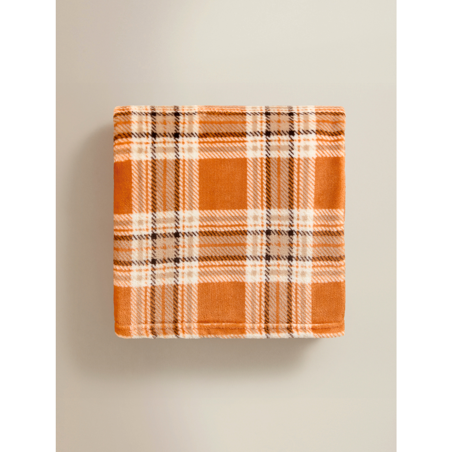 George Orange Check Supersoft Throw - 150 X 120Cm