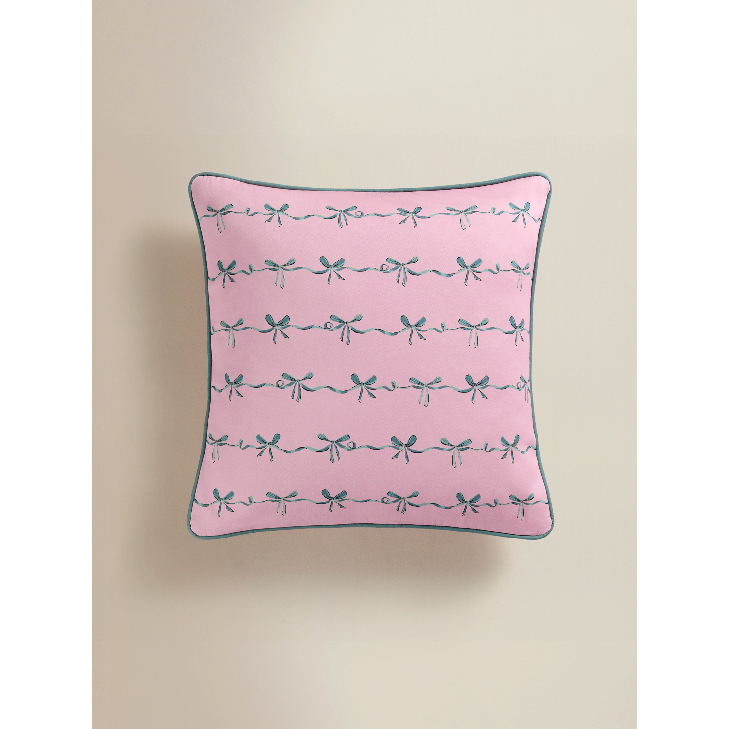 George Pink Printed Bow Cushion