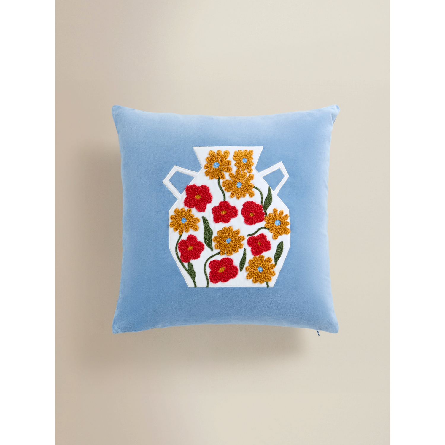 George Blue Floral Vase Cushion
