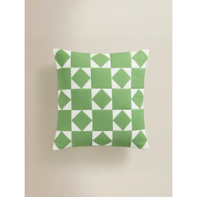 Green Patchwork Cushion