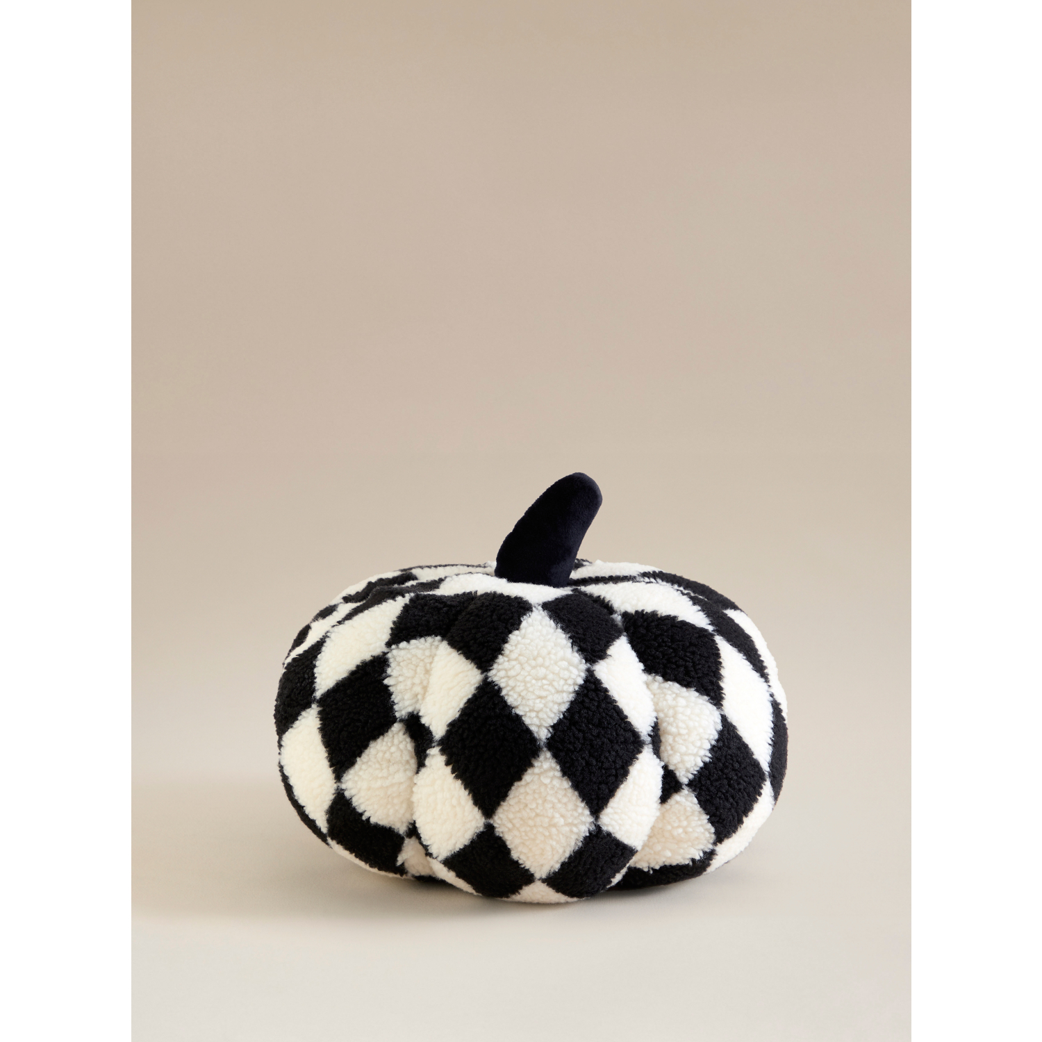 George Black & White Harlequin-Shaped Pumpkin Cushion
