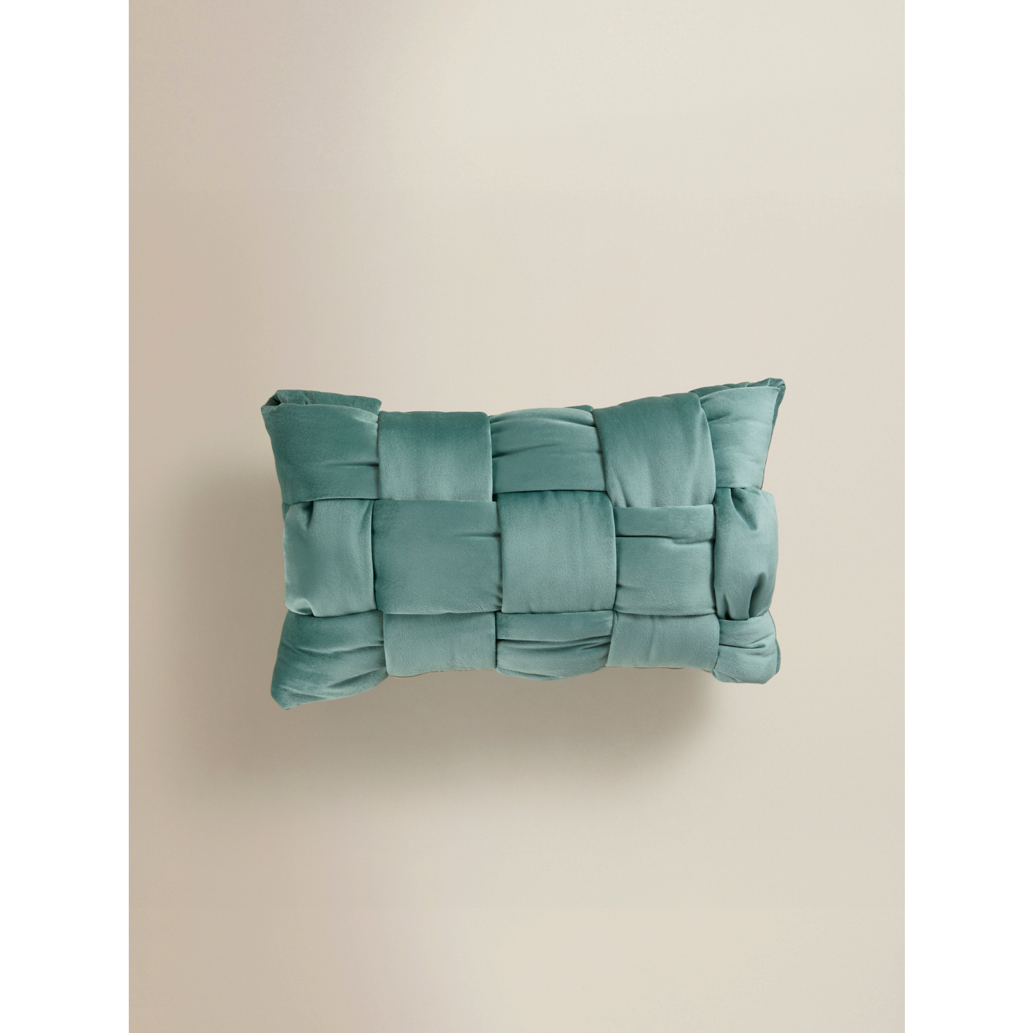 George Light Green Velvet Weave Cushion