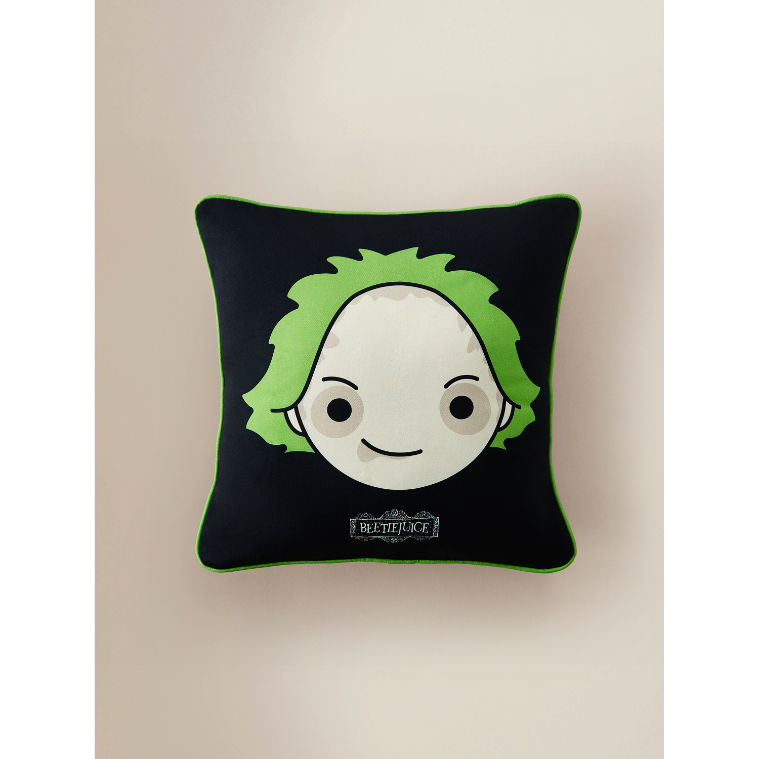 George Black & White Warner Bros Beetlejuice Cushion