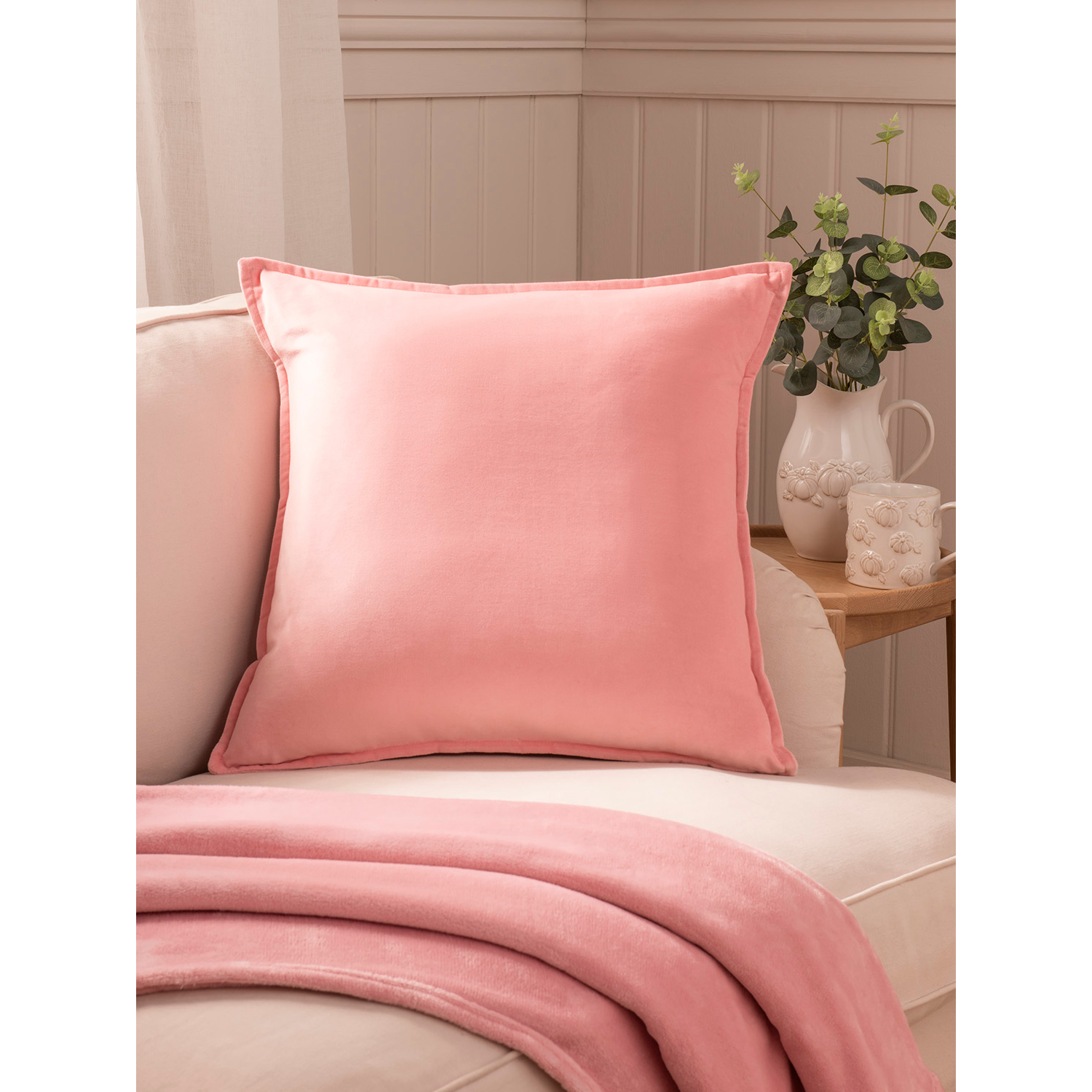 George Pink Stacey Solomon Velvet Square Cushion