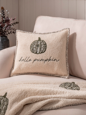 Stacey Solomon Green Natural Sherpa Pumpkin Cushion