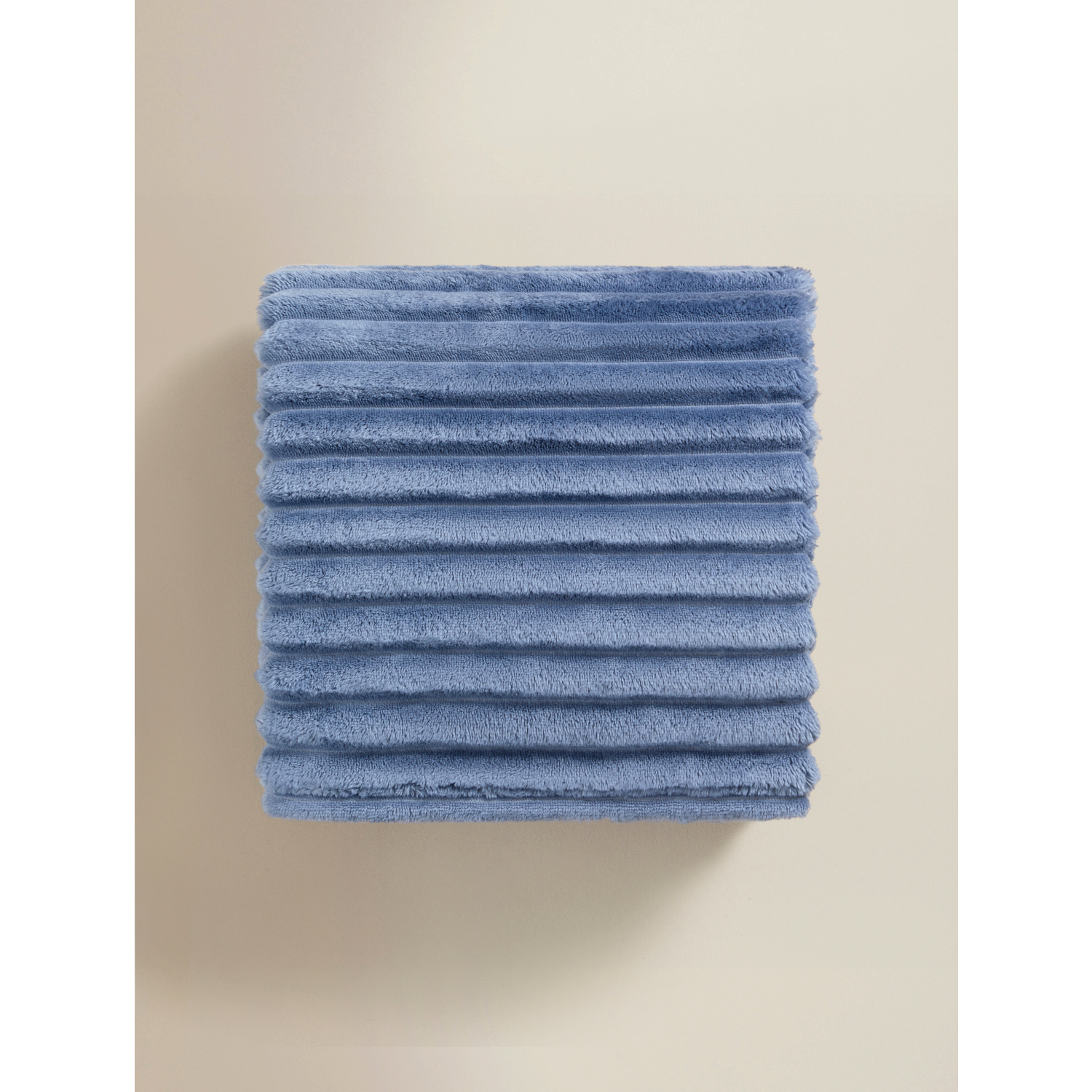 George Blue Ribbed Super Soft Throw - 150Cm X 120Cm
