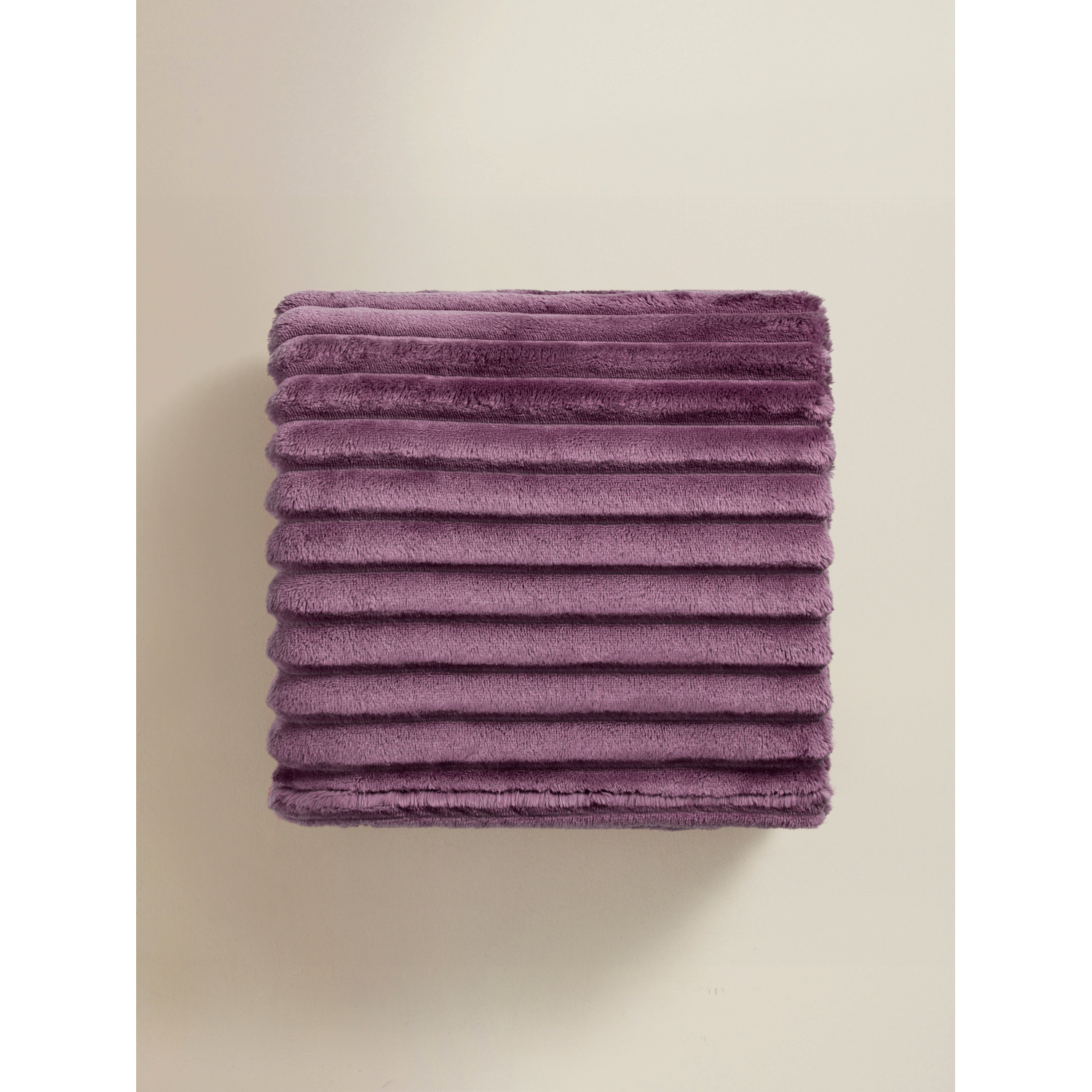 George Purple Ribbed Super Soft Throw - 150Cm X 120Cm